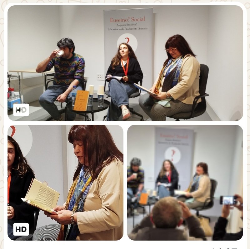 📚💎✍️ Do catalán para o galego: a novela de Mercè Rodoreda A praza do diamante (Rodolfo &amp; Priscila).
Presentouna onte a súa tradutora Pilar Vilaboi co editor Carlos Meixide e Laura Molinos da fundación Euseino?