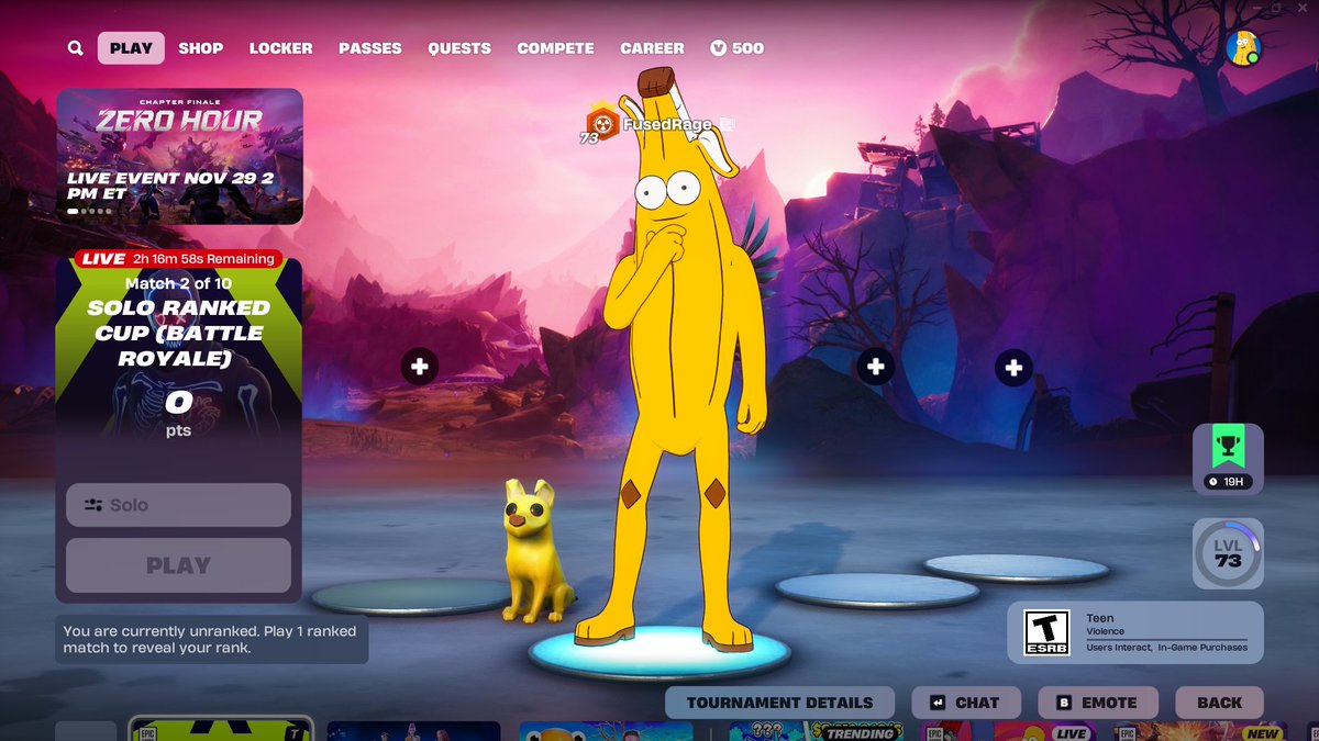FusedRage's tweet photo. @FortniteStatus Still can't get points in this and can only get in one game. https://t.co/k84UXFUMfv