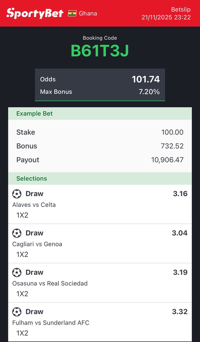 khendrick202's tweet image. What I’ve for today 

3 DRAWS ✅💯💪
Genoa Draw ✅💯💪
Fulham Draw ✅💯💪
Alaves Draw ✍️ 

#fypシ❤️💞❤️ #football #prediction #fypage #laliga #goviral #seriea #championsleague