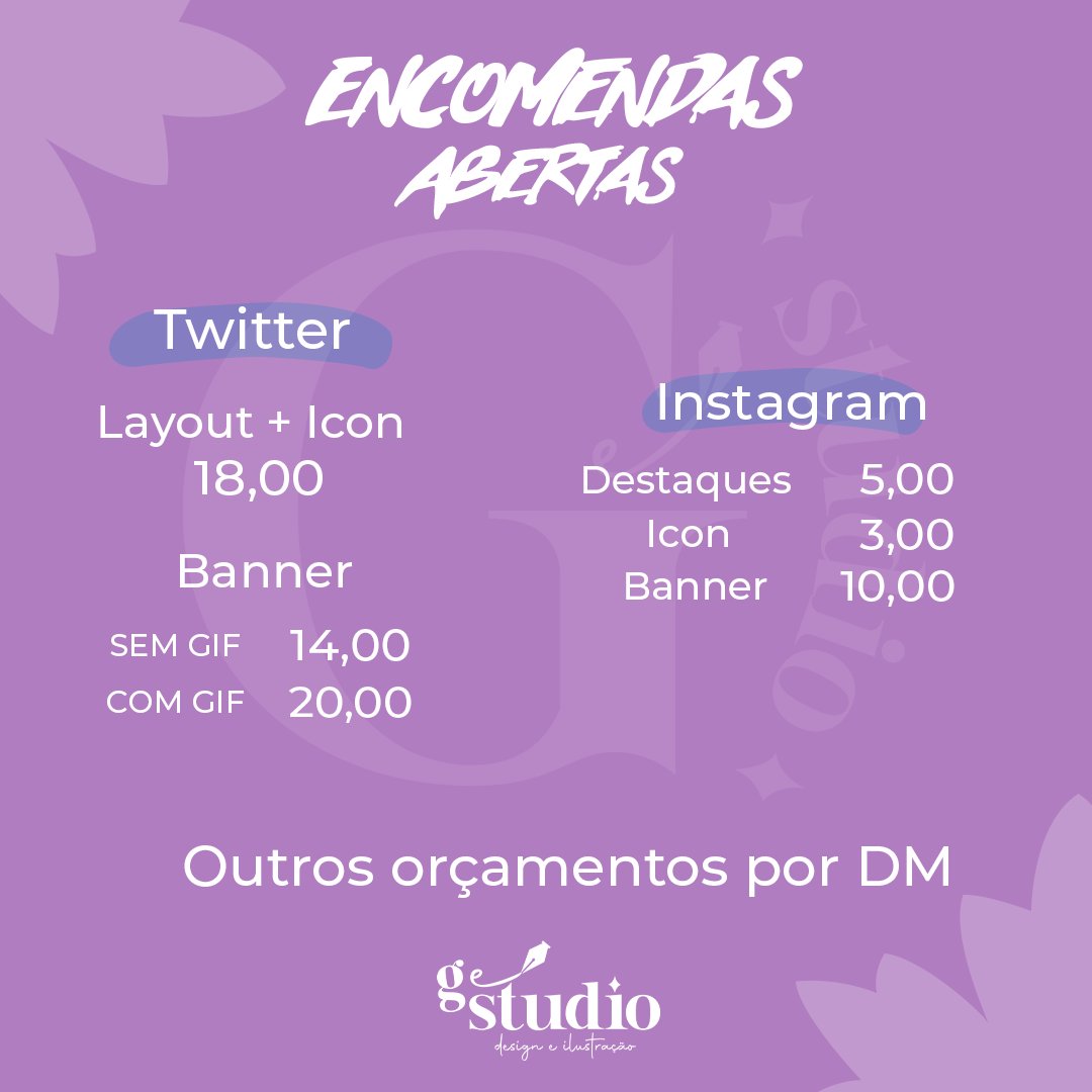 geeuphoria's tweet image. 🔔Oii gente!
Estou com encomendas abertas para illustra de chibis e design para twitter e instagram.
Caso se interessem me chame por DM ou pelo insta 💛💜 
instagram.com/gestudio92