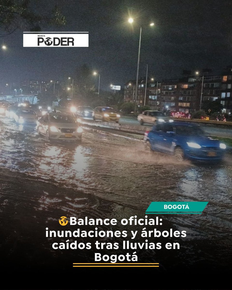 RevistaPODERcol's tweet image. #BOGOTÁ | Fuertes lluvias en Bogotá dejaron 18 inundaciones y la caída de 12 árboles. También hubo incidentes en @TransMilenio y afectaciones en movilidad. Según balance preliminar de @CarlosFGalan no hay heridos.
#RevistaPoder #NoticiasBogotá #Movilidad #LluviasBogotá #IDEAM