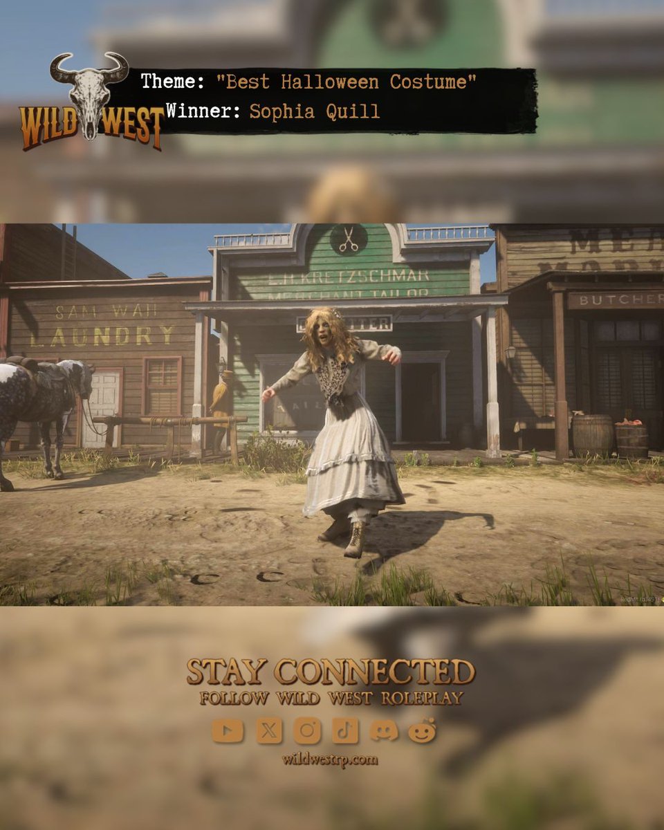 That's one spooky costume you got there, partner! 👻🎃 🧟

Check out wildwestrp.com for more information on how to join our RDR2 Roleplay community and share your beautiful screenshots with us!

#RedM #WWRP #RDR2RP #GTARP