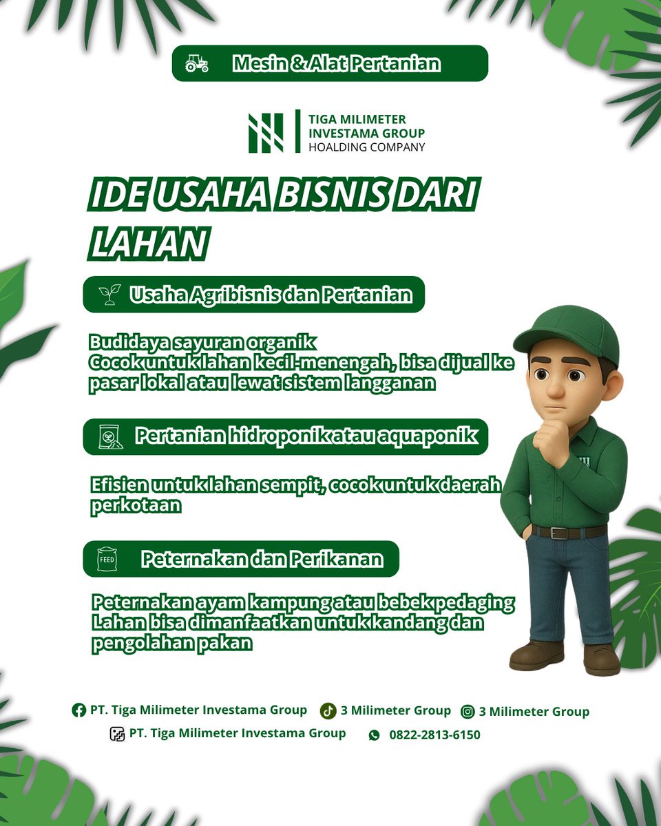 3milimeter_grup's tweet image. Pernah khawatir panen gagal? Yuk, intip 3 strategi jitu ala Tiga Milimeter Group ini biar farming makin cuan dan sustainability terjaga!

Yuk, jadi petani modern yang smart dan impactful! 

#AgriTech #SmartFarming #SustainableAgriculture #PetaniMuda