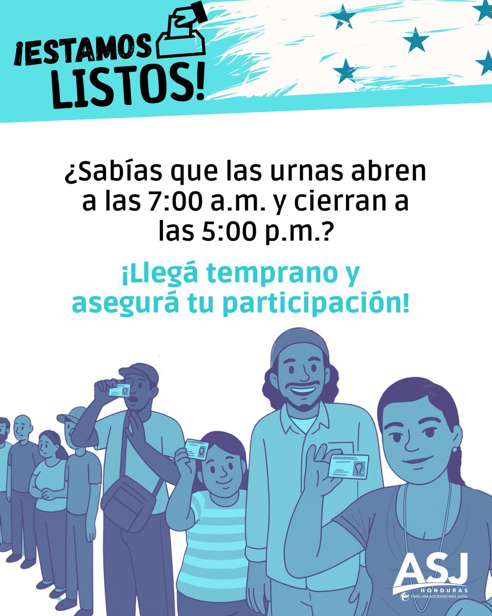 ⏰ Llegá temprano y asegurá tu participación. ¡Cada voto cuenta!

#EstamosListos #ConstruyendoDemocracia #DemocraciaSinMiedo