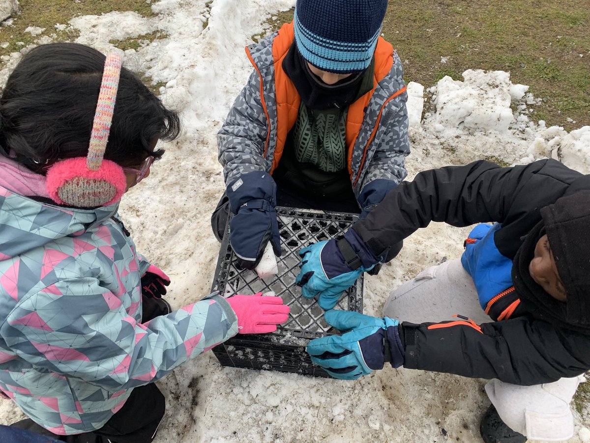 Use the large snow chunks and the milk crates to shave the snow.  Our Bears are always coming up with such great ideas.  Provide the tools and let’s see what happens. It’s always exciting! It’s important to make time and take time to play! <a href="/HannahBeachEDU/">Hannah Beach</a>