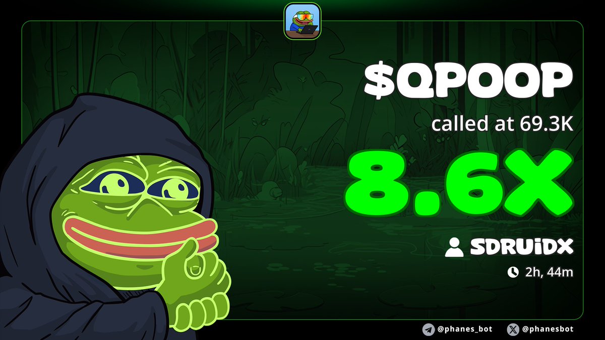 SDruidX's tweet image. 8.6x up from my call $QPOOP
Who&apos;s printing or coping rn