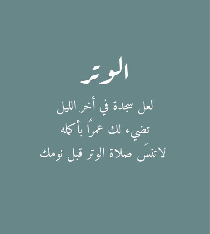 قالَ رسول الله ﷺ:
«يا أهلَ القرآنِ ! أَوْتِرُوا ، فإنَّ اللهَ وِتْرٌ يُحِبُّ الوِتْرَ»