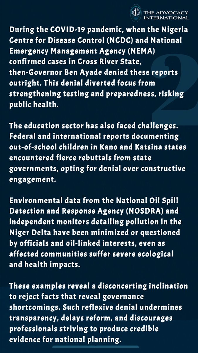 theadvocacyintl's tweet image. When governments deny data that highlights failure, they deny citizens the opportunity for progress. It’s not shameful to admit shortcomings—it’s shameful to ignore them.

#TheAdvocacyInternational #DataForAccountability #FaceTheFactsFixTheFlaws #stayingquietisnotstayingsafe