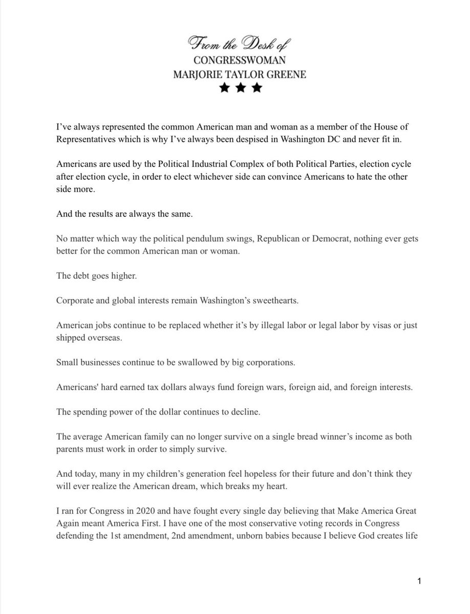 yashar's tweet image. BREAKING 

Congresswoman Marjorie Taylor Greene says she will be resigning from Congress effective January 5, 2026.