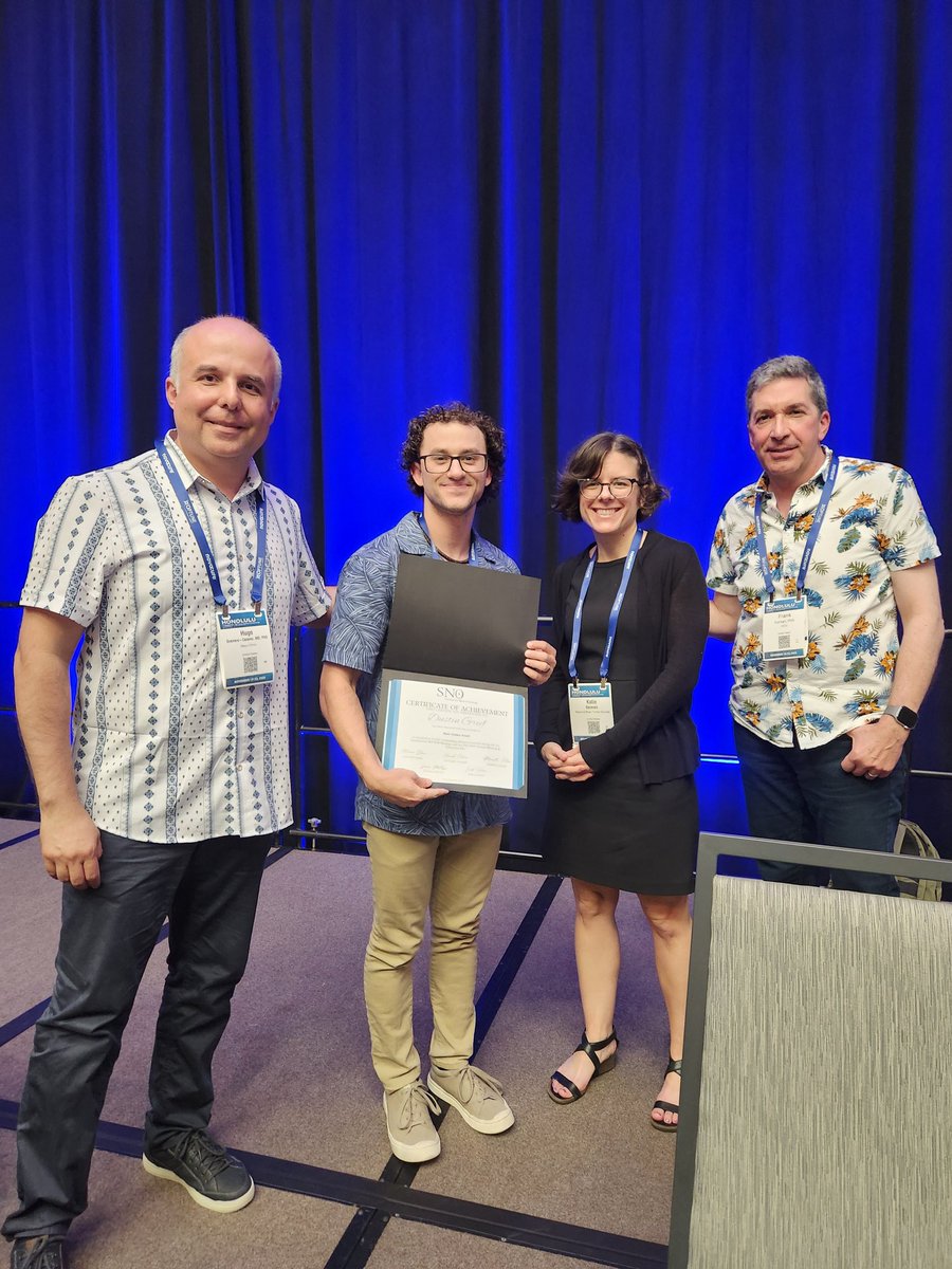 NeuroOnc's tweet image. Congratulations to Dustin Grief for receiving the Basic Science Award - supported by National Brain Tumor Society. #SNO2025 #WFNOS #ScientificMeeting. @NBTStweets