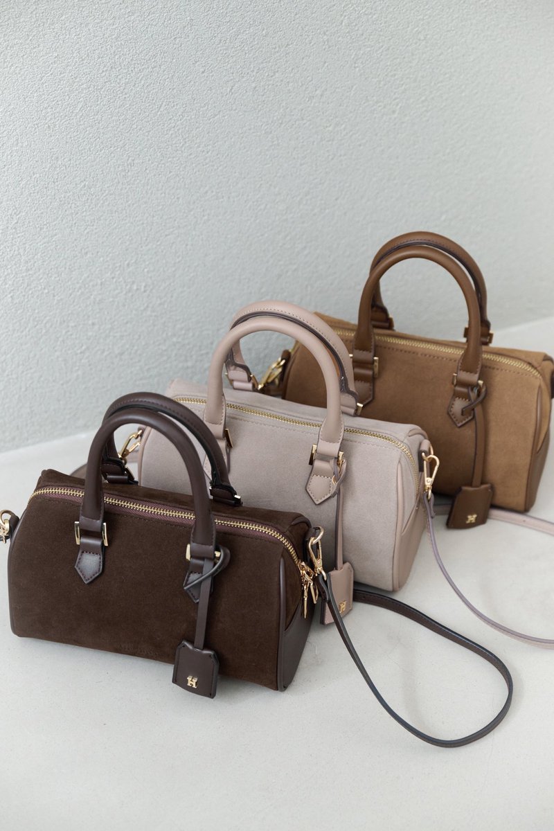 Suede Mini Boston Bag taupe 再販お願いたします😭💦 #herlipto