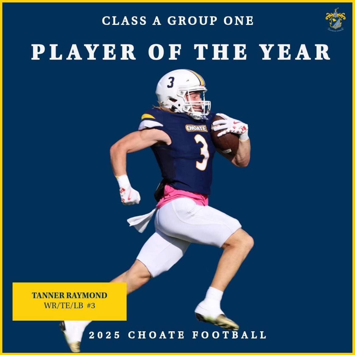 TannerRaymond08's tweet image. Blessed to be named The Founders League Player of The Year!
@CRHFootball @coach_spinnato @GregSchiano @RFootball @NEPSAC