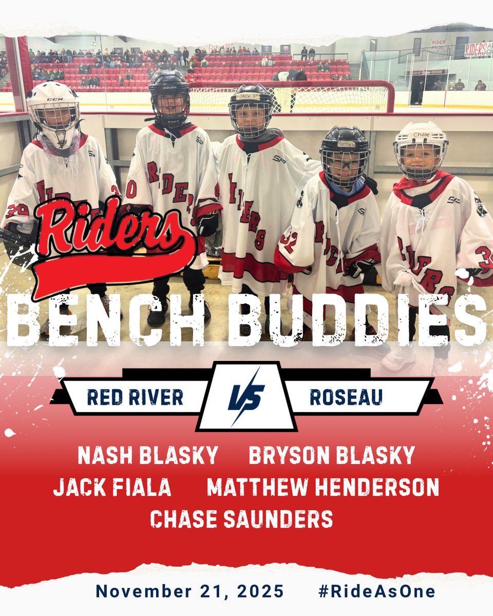 RRHSBoysHockey's tweet image. Our first team of Bench Buddies for the season!  Thank you Nash Blasky, Bryson Blasky, Jack Fiala, Matthew Henderson, &amp;amp; Chase Saunders for your participation and cheering on our Roughriders!  #RideAsOne