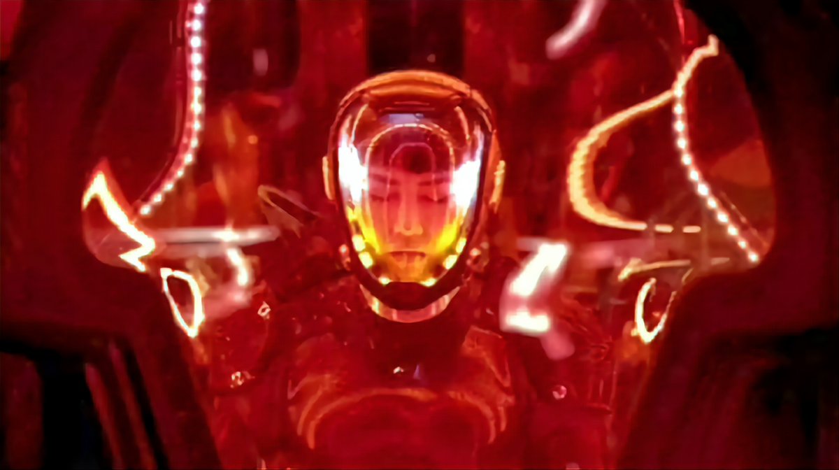 starlightrays's tweet image. the use of red with claire and victor in guillermo del toro's frankenstein #ofcourse has me thinking about the use of red with stacker and mako in pacific rim...