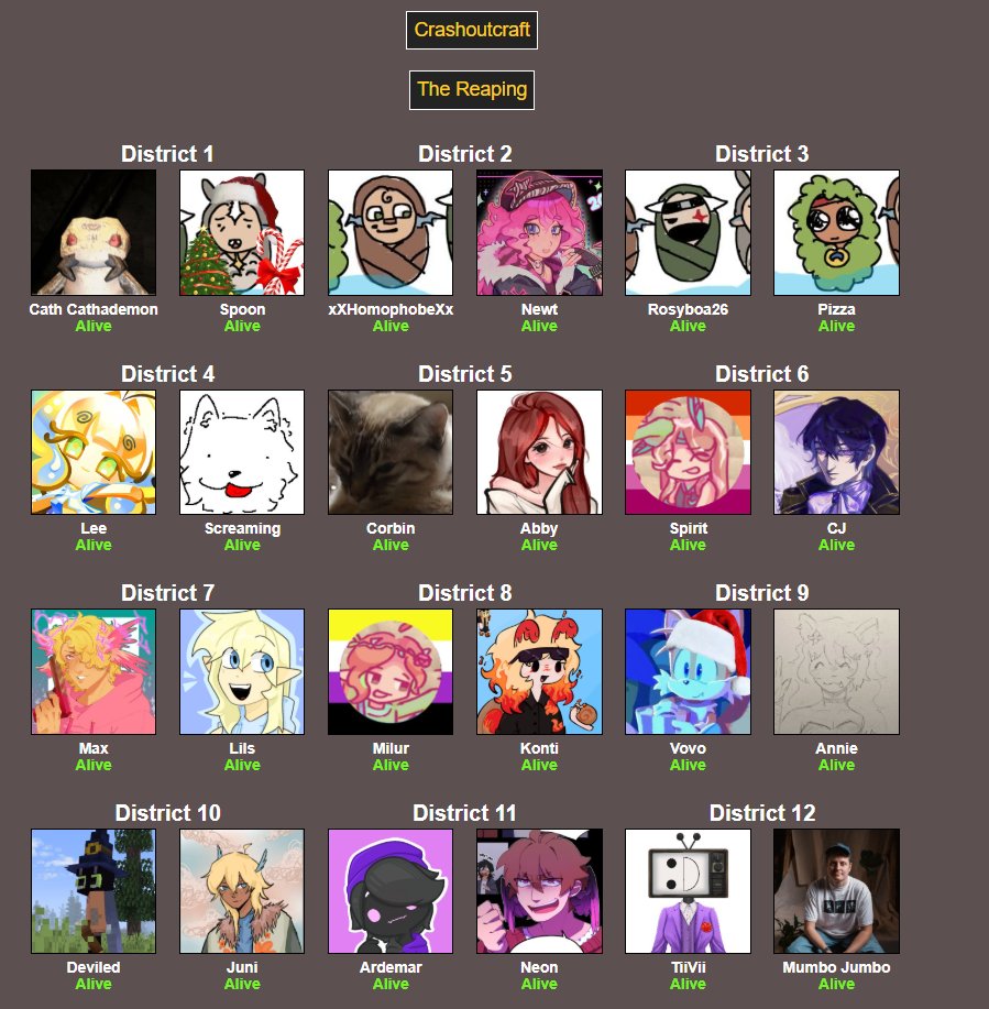kisspact's tweet image. CRASHOUTCRAFT HUNGER GAMES