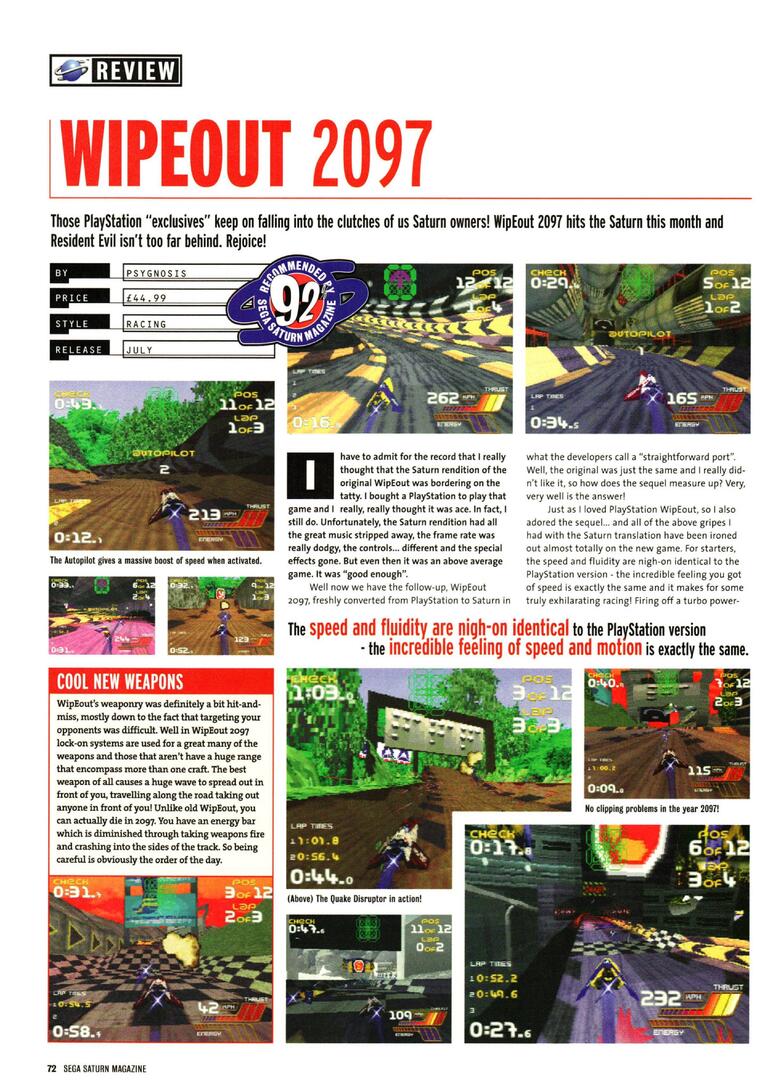 SEGA Saturn Magazine #22, Aug '97 - 'Wipeout 2097' review.
 ift.tt/yOfC3MP