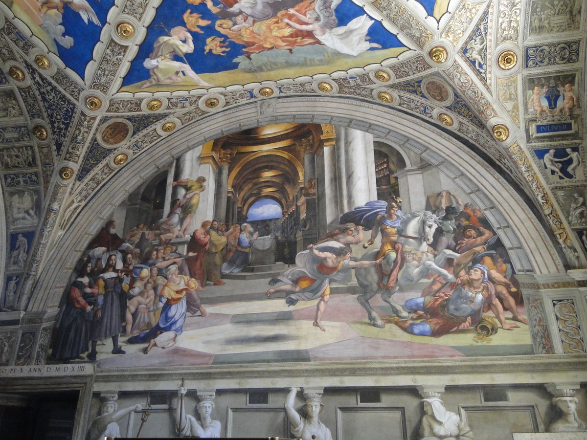 HeiligeBibel's tweet image. Today in 164 BC, Judas Maccabeus rededicated the Temple.  Raphael depicted the era in Vatican City.  #Apocrypha #Raphael