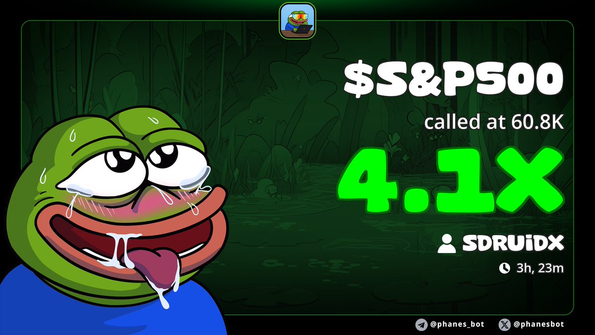 SDruidX's tweet image. 4.1x pump straight from my call $S&amp;amp;P500
TG Lads eating good 😊💯 
Ca;

7FqBQ2p7W475WJJd9b7rTdkrkS874gBxTV7YwUz2pump