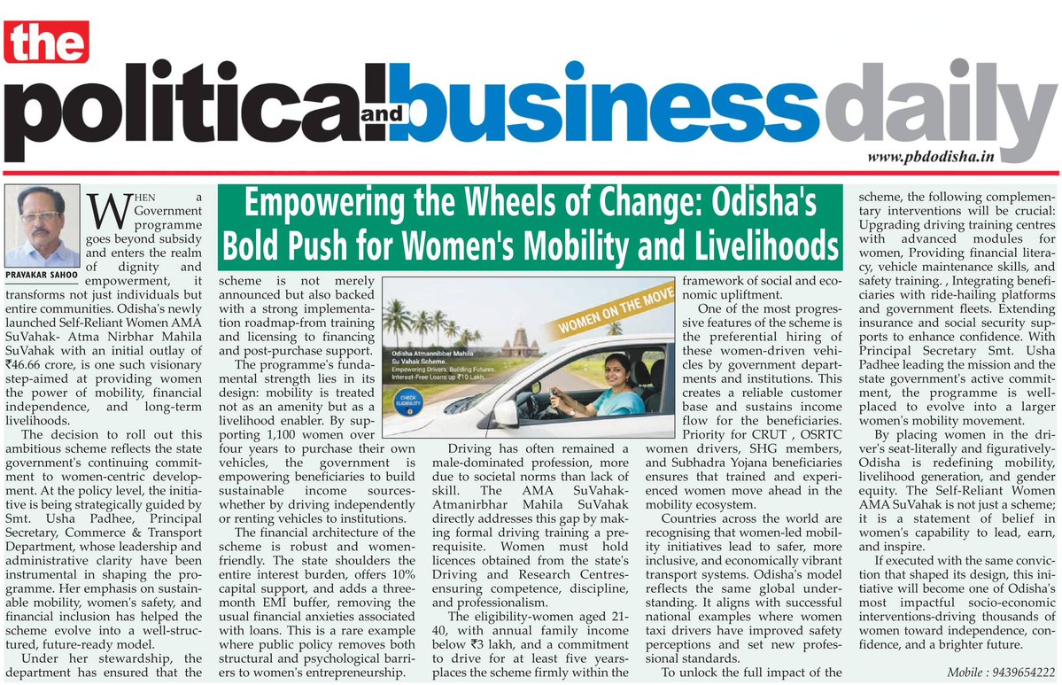 ProThanks's tweet image. #ATMANirbharMahilaSuVahak @CTOdisha @STAOdisha