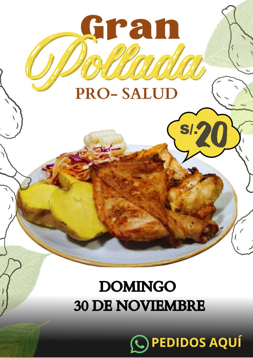 Guisel_Vc's tweet image. Amigos de tw, el día domingo 30 de noviembre estaré realizando una actividad Pro - salud para el tratamiento de mi papito.
Espero contar con su apoyo, realmente será de mucha ayuda contar con ustedes.
El precio de la pollada es de 20 soles, habrá delivery y recojo

Rt porfi❤️‍🩹