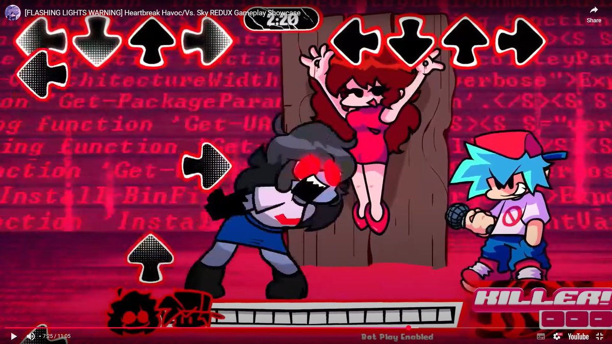 aceantarctic's tweet image. #HeartbreakHavoc #skyfnf #skyverse Holy shit I just realised something big about the mod while looking through the files

So, we all remember how the old Manifest song had all the code strings in the bg right?

Well, those are still there in Redux... and expanded on 🧵