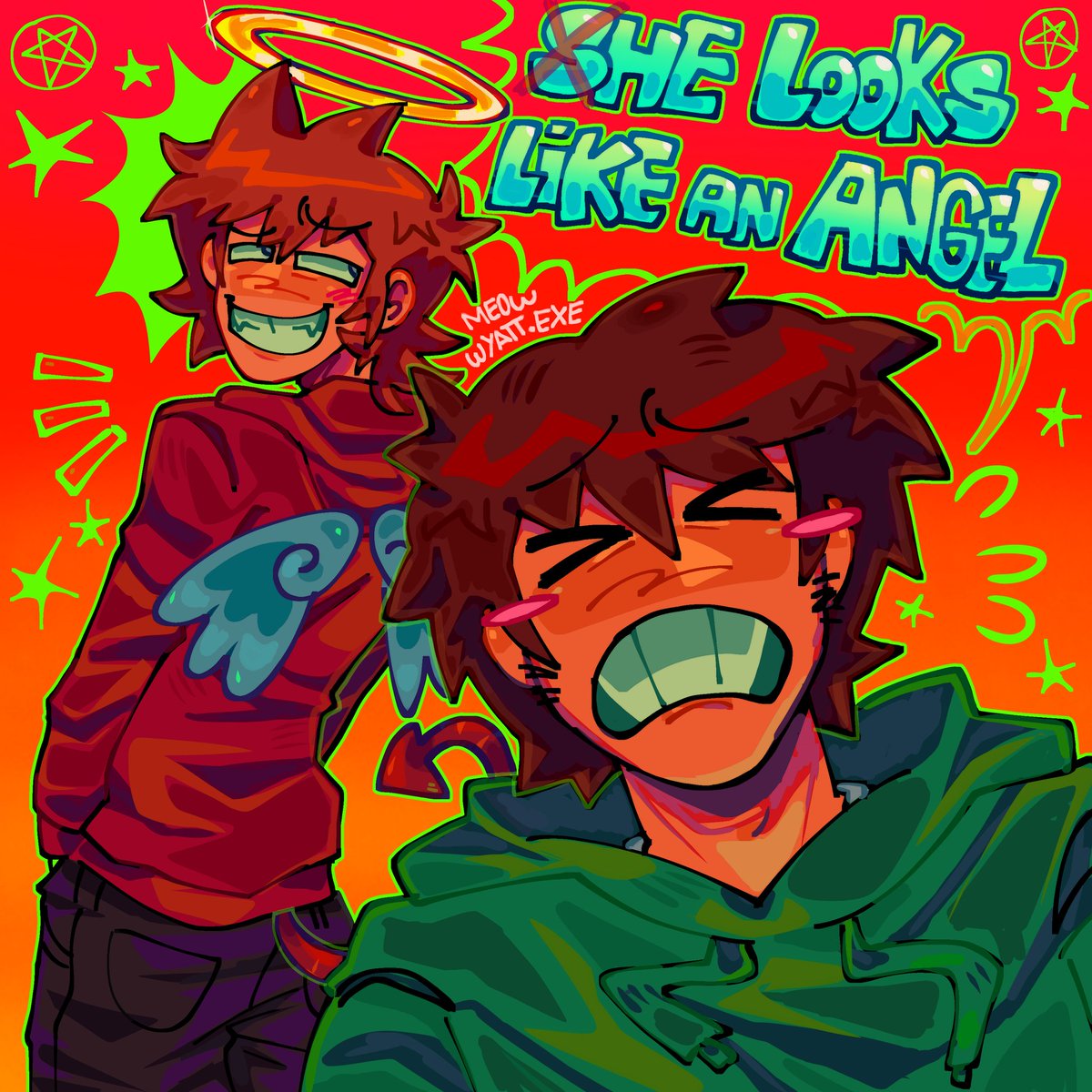pero en realidat era el fakin devil in desguise nomelo kreo aaooohh👀👀👀 #eddsworld #eddtord #baconcola #aquehorasebesan