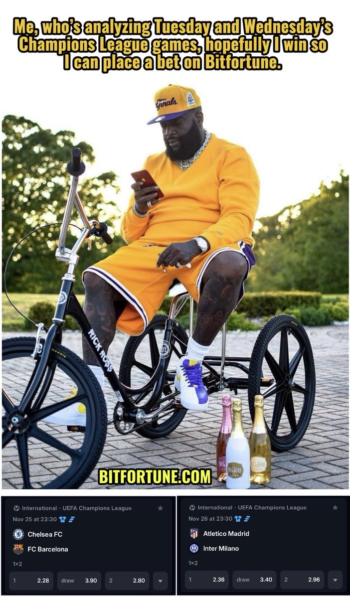 Bitninja1999's tweet image. I’m just thinking about Tuesday and Wednesday’s Champions League games, hoping I’m one of the winners so I can place a mix bet on @bitfortune 🙂🐼

🫡 @RickRoss 👑
🫡 @slotcoffee 🎩

#BITFORTUNE