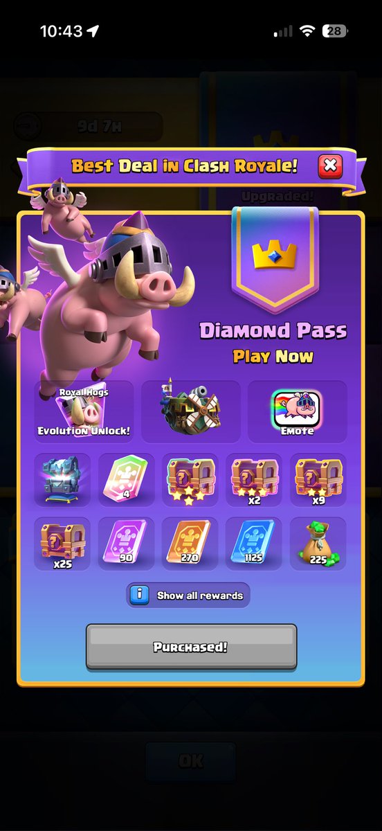 Diamond Pass giveaway!!!
Requirements: 
Follow me
Repost my last post♻️
Like❤️
Tag 2 friends
Comment ClashSki 
Winner in 5 days!!! 
Good luck everyone💪