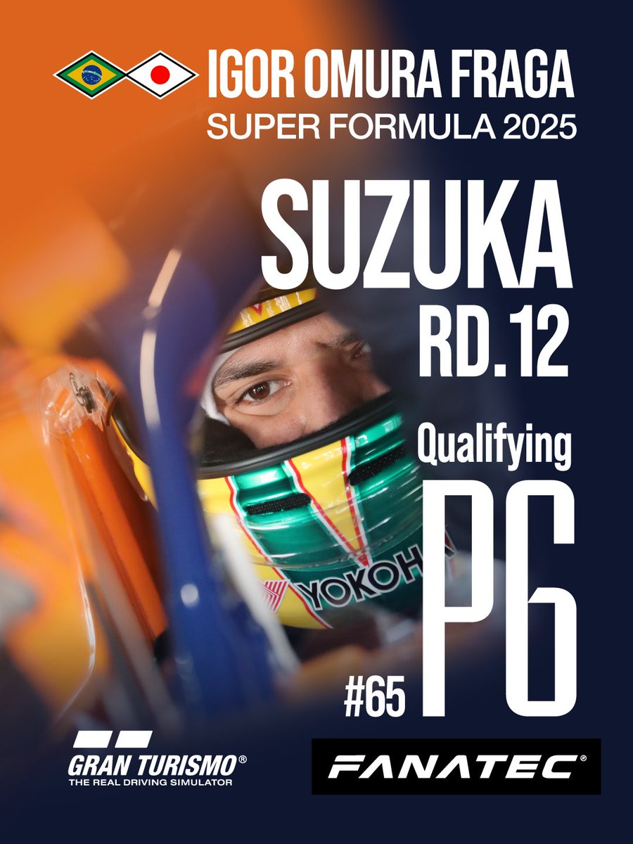 thegranturismo's tweet image. 今日は、明日開催されるSuper Formula最終戦となるラウンド12の予選も行われ、朝の予選に続きイゴールはQ2へ進出、P6でフィニッシュしました。ラウンド12決勝は明日、14:30スタートですが、その前に前回悪天候で中止となったラウンド10の決勝があり、イゴールはP2フロントローからスタートします！…