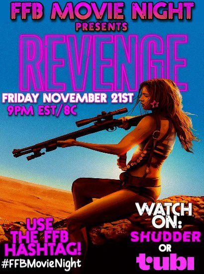 CharsieLux's tweet image. #NowWatching Revenge with the @ffbmovienight crew! #FirstTimeWatch #FFBMovieNight