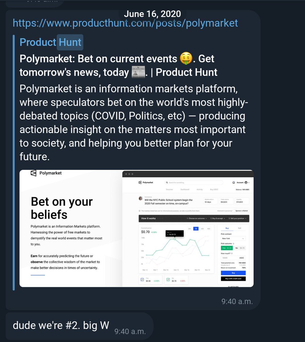 bullish on producthunt days. come a long way.