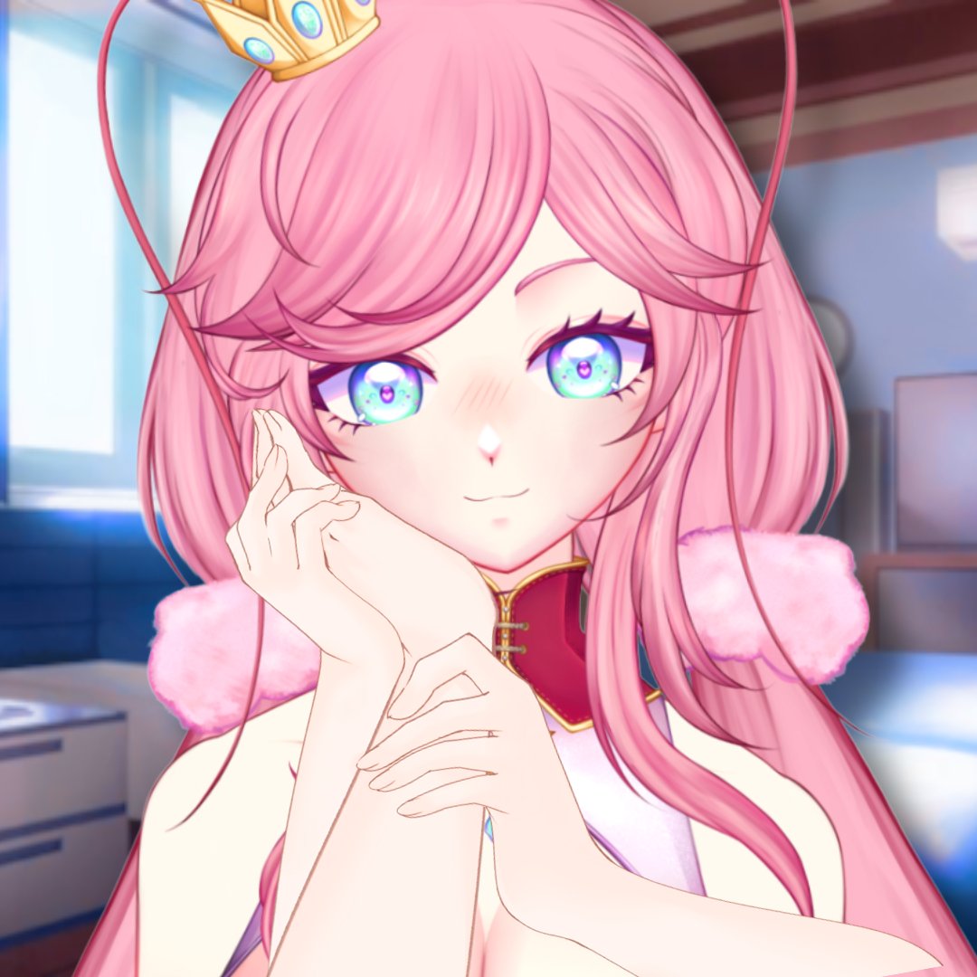 KissianaEbi's tweet image. Quería mirarte así cerquita para decirte: gracias por otro día juntos 💗✨ 
¡Buenas noches, mis camaroncitos!
#vtuber #vtubers #vtuberespañol #vtuberes