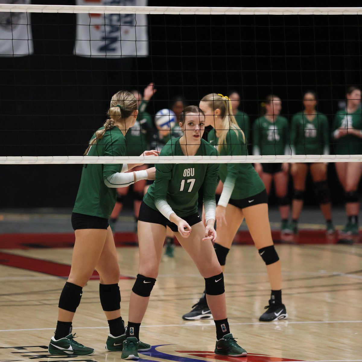 OBU_Volleyball's tweet image. Down go the defending champs! See ya tomorrow! #OnToVictory