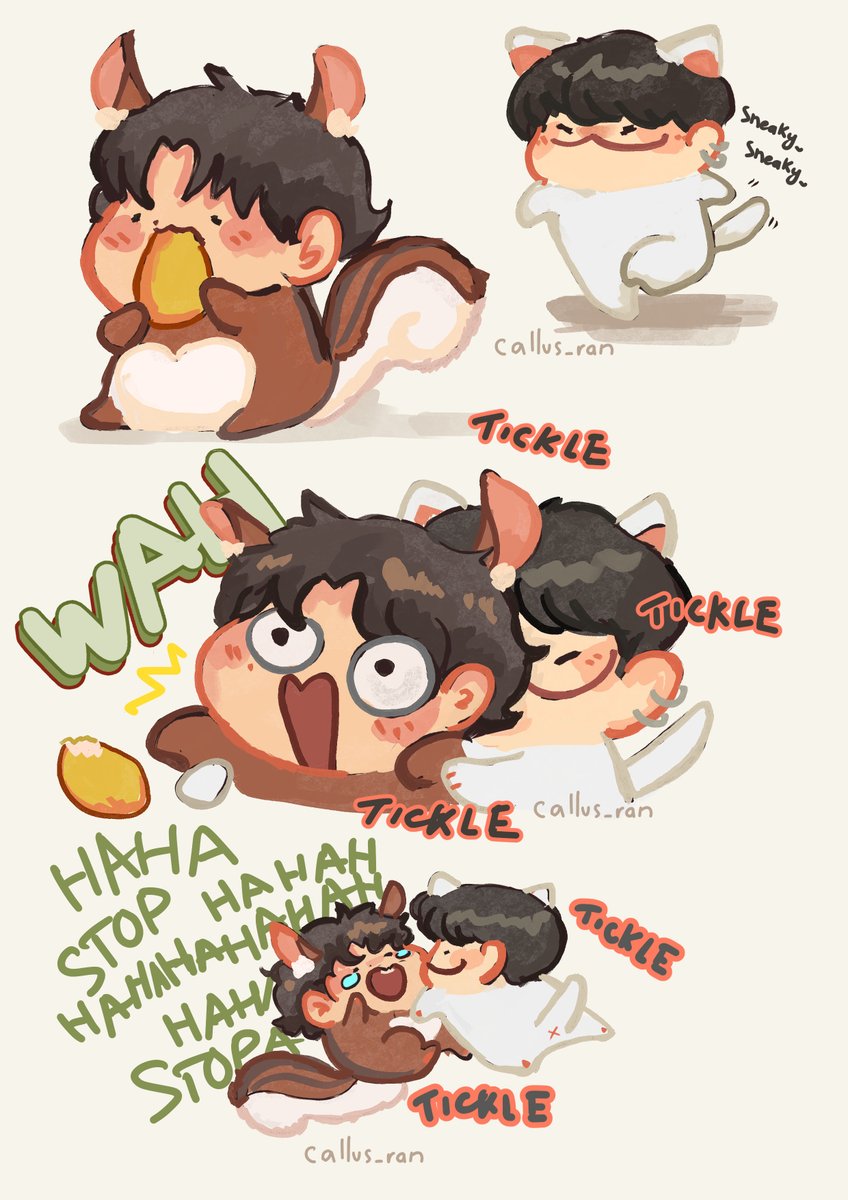 RanNguyen3's tweet image. &quot;Can you draw Sope tickling each other until they cry 😂&quot; 
ppl say they can still here the non-stop laughing from hobibi...