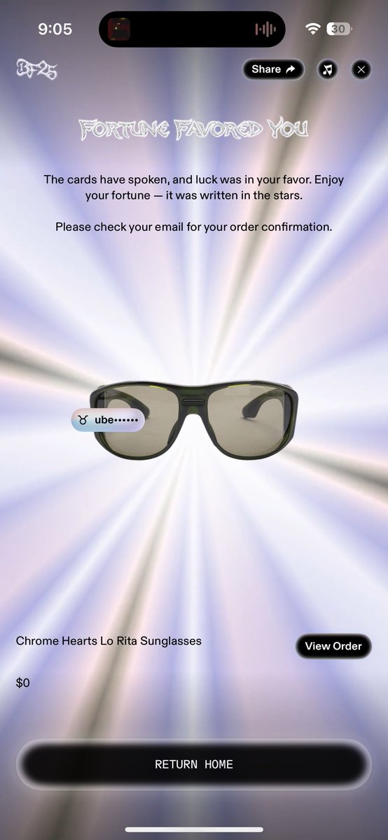 Lil_Uber's tweet image. I JUST WON SOME CHROME HEARTS GLASSES OFF GOAT BLACK FRIDAY YEAHHH. They last sold for over a band 😭😭😭