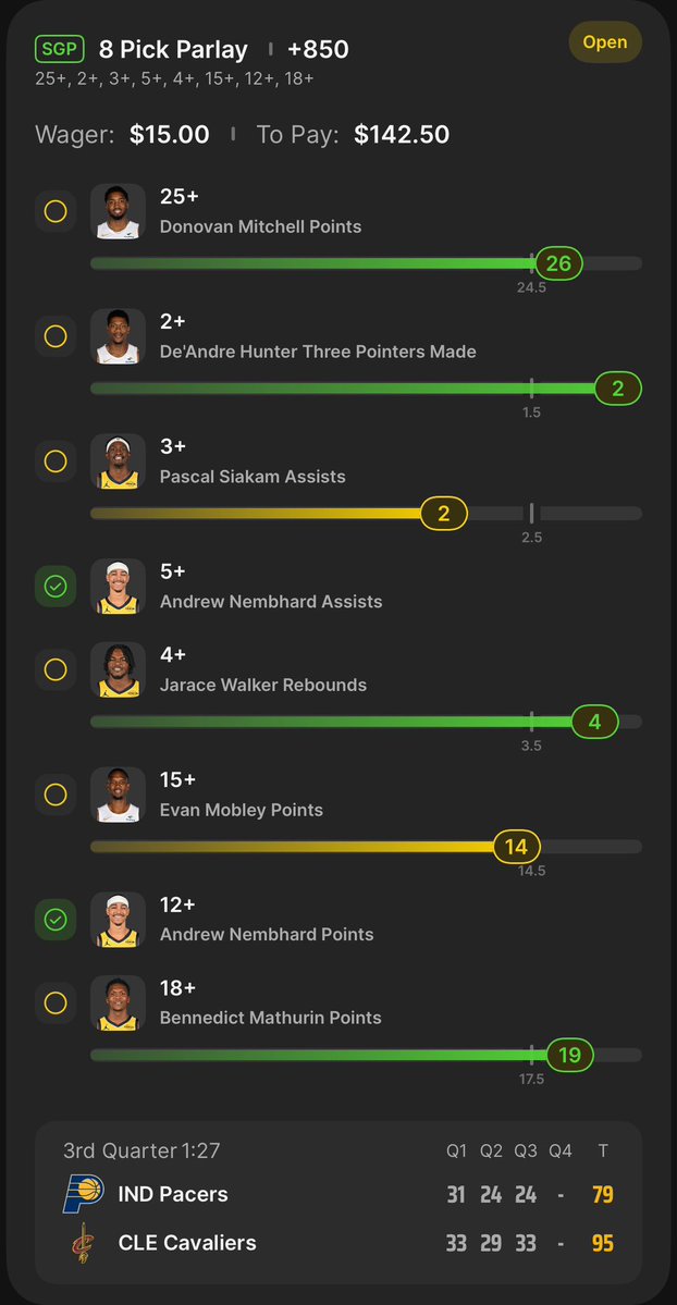 CreamAlytics's tweet image. 💥ONE MORE SIAKAM ASSIST AND ONE MORE MOBLEY POINT😎

Little over a quarter left 🙏

#gambling #cavs #pacers