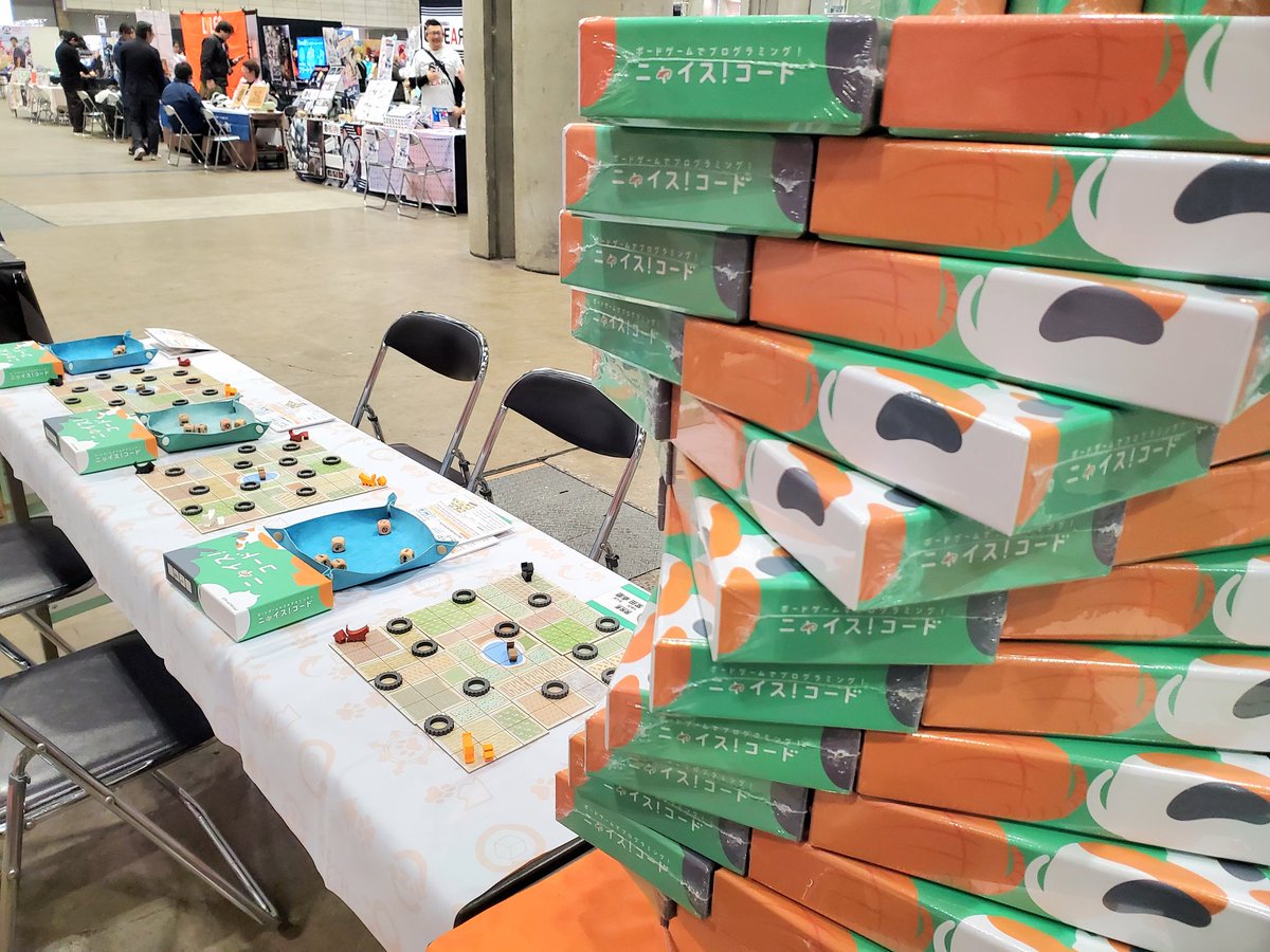 dicecode_game's tweet image. ゲームマーケット2025秋！
始まりました～👏
今日はC15にいます！
試遊もできます🔥
#ゲムマ2025秋 
#ゲームマーケット2025秋 
#ニャイスコード