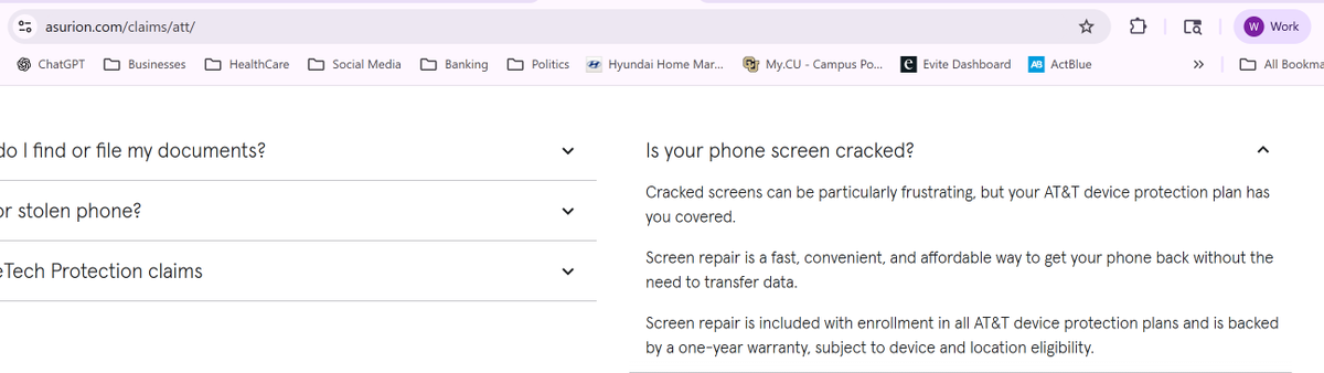 WandaLJames's tweet photo. @ATT @Asurion It clearly says on the @ATT / @AsurionCares site that this is covered. @ATTHelp states that this type of repair is $0 unlimited which is why we bought the insurance. Why is CORP GREED now flat out committing fraud? $275 is the only option for cracked screen on an iPhone 17 Max? https://t.co/43kCckoN0P