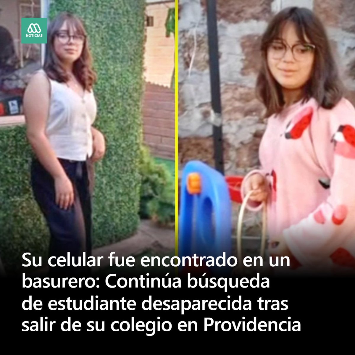 🔴 Continúa la búsqueda de una estudiante del Liceo Carmela Carvajal de Providencia, a quien se le perdió el rastro pocas horas después de salir del establecimiento.