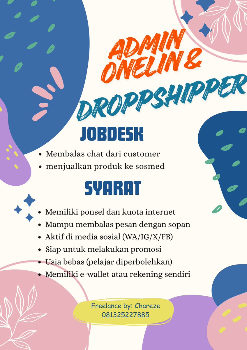 JokiTugas_cc's tweet image. Open Freelance 
#zonauang  #zonajajan #infoloker