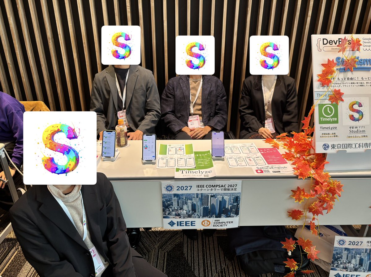 Studism_Stdism's tweet image. Google Developer Group2025DevFest
現着！
Studismはエスカレーター上がってすぐのとこで陣取ってます！
SakuraEnglishとTimelyze、Studismで皆様をお待ちしてます！
#GDG #googledevelopergroup #Devfest #Studism #stdism #sakuraenglish #timelyze