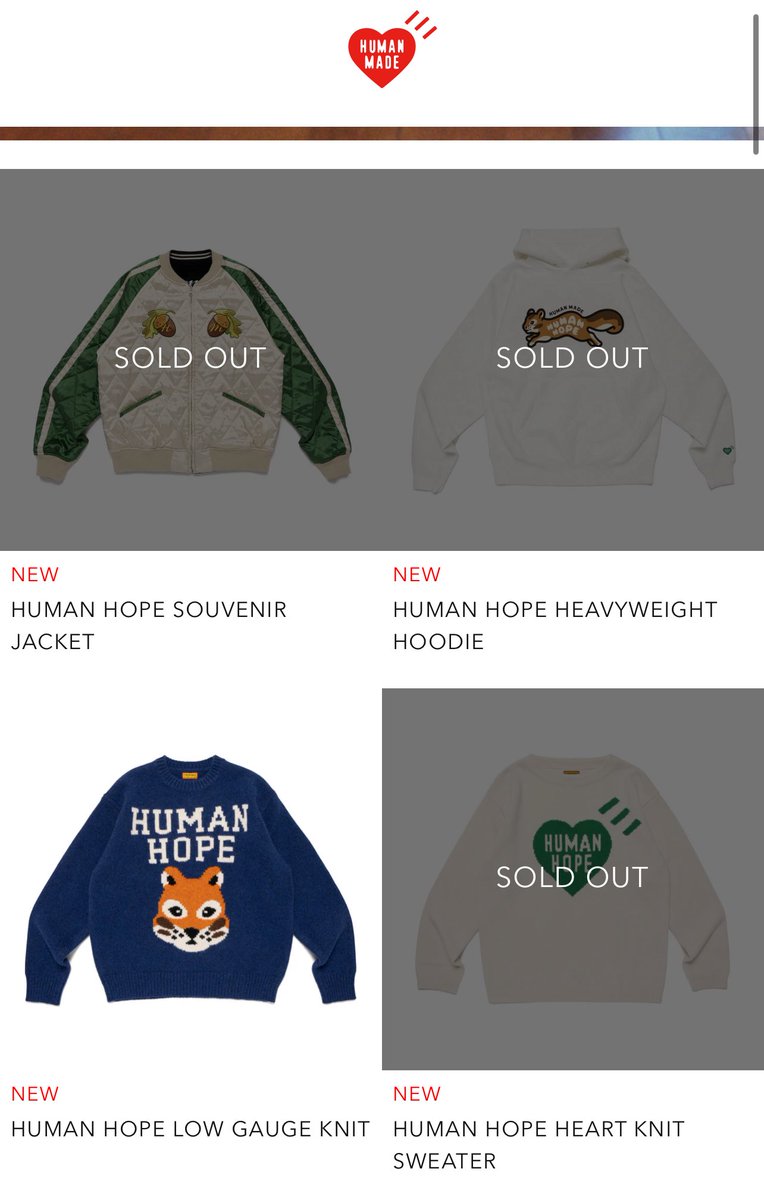 2XL) HUMAN HOPE LOW GAUGUE KNIT HUMAN MADE HUMAN HOPE LOW GAUGE