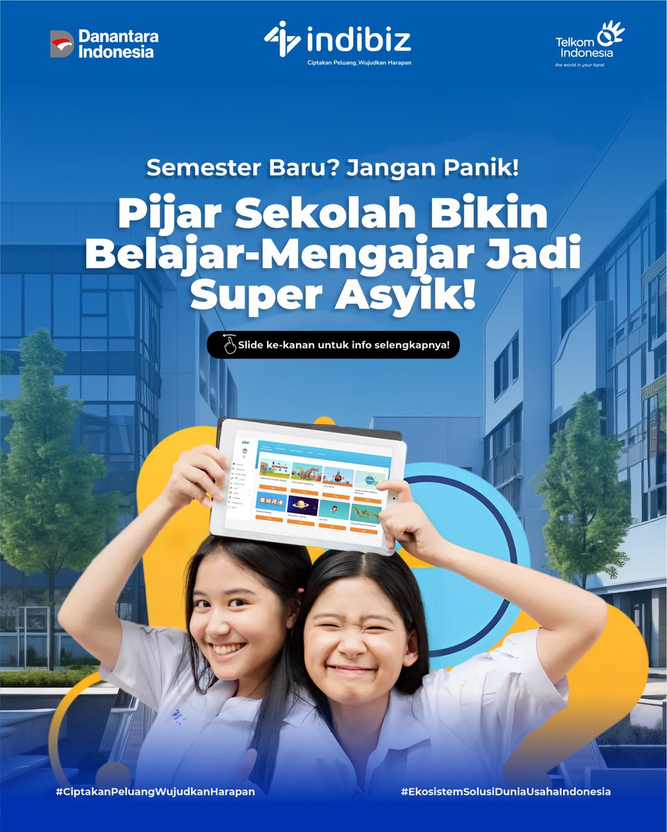 Indibiz_jtdiy's tweet image. Bareng Pijar Sekolah, belajar di era digital jadi lebih mudah dan seru. Mulai dari ujian online yang cepat dan transparan, akses perpustakaan digital tanpa batas, sampai fitur yang bikin belajar makin fokus dan terarah✨😍

#Indibiz #Indibizjtd #InternetBisnis #PijarSekolah