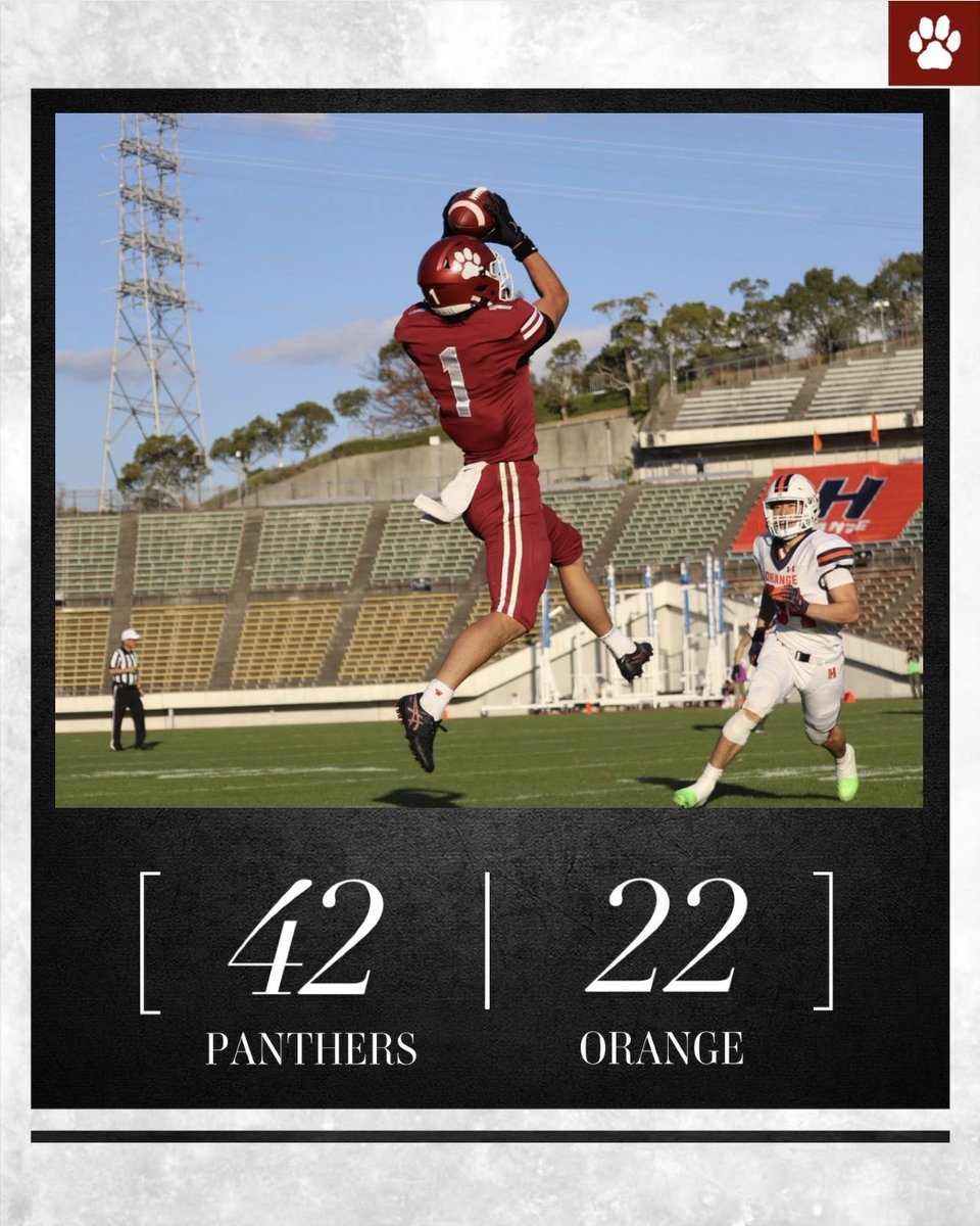 r_panthers's tweet image. 🐾試合終了🐾

本日行われた法政大学戦/ ORANGEは、42-22で勝利いたしました。

本日の勝利により、準決勝進出が決定いたしました✨

引き続き、立命館大学パンサーズへ温かいご声援を賜りますよう、よろしくお願い申し上げます🐾🏈