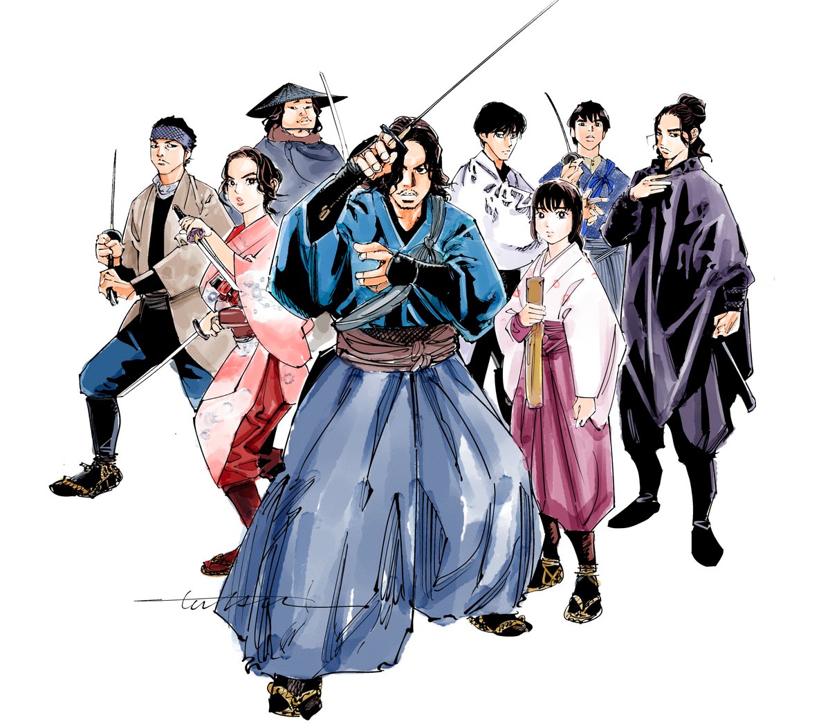 k_tatsuz's tweet image. 京八流の５人＋双葉と響陣と進之介 改
#イクサガミ #LastSamuraiStanding