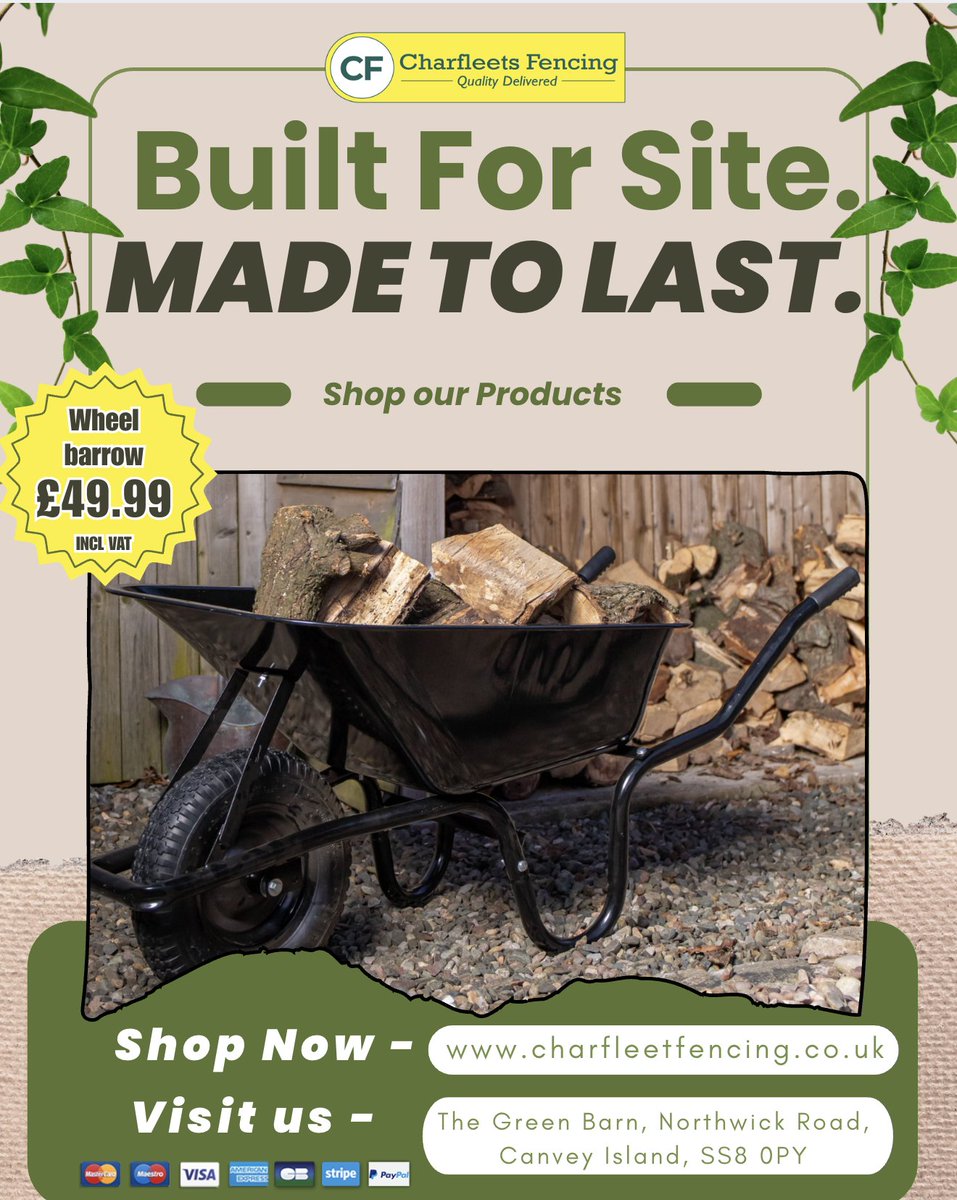 CharfleetsFenc's tweet image. Built for the Job, Priced for the Trade!
☎️ - 01268 696 930
🌐 - charfleetsfencing.co.uk
📱 - WhatsApp us on 07904 154 681
#BuiltForWork #OutdoorTools #ToolOfTheDay #FencingEssex #Tradeprices #Homeandgarden #chelmsford #essex #kent #london
