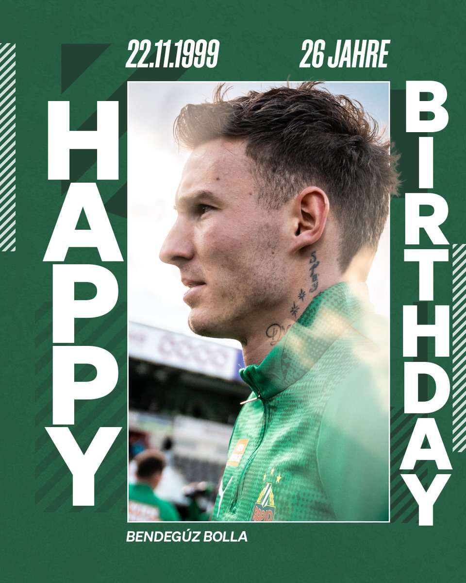 skrapid's tweet image. Unser Außenverteidiger Bendegúz #Bolla wird heute 26 Jahre jung - alles Gute zum Geburtstag, Bendi! 🎂

#SCR2025