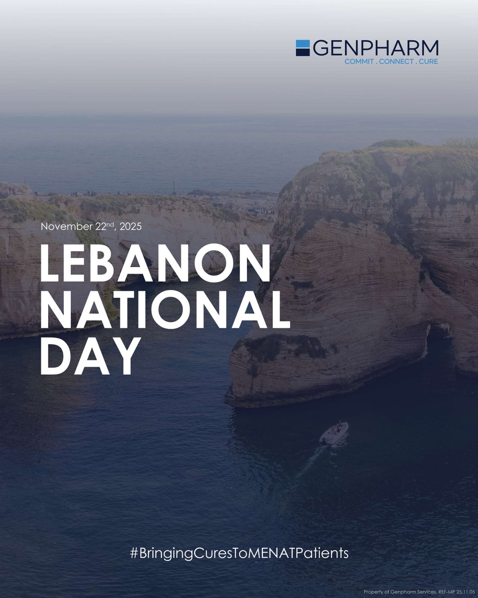 genpharmmena's tweet image. Today, we celebrate Lebanon 🇱🇧
Its resilience, its spirit, and its people—especially those making a difference in healthcare across the MENAT region.

#LebanonNationalDay #Genpharm #MENAT
