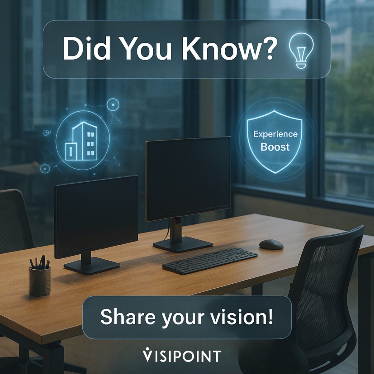 VisiPoint's tweet image. The future of work relies on tech that supports employees and guests alike. Modern visitor management is key to next-gen workplace experience and transformation.

Learn more visipoint.net
#FutureOfWork #WorkplaceExperience #Transformation #VisitorManagement