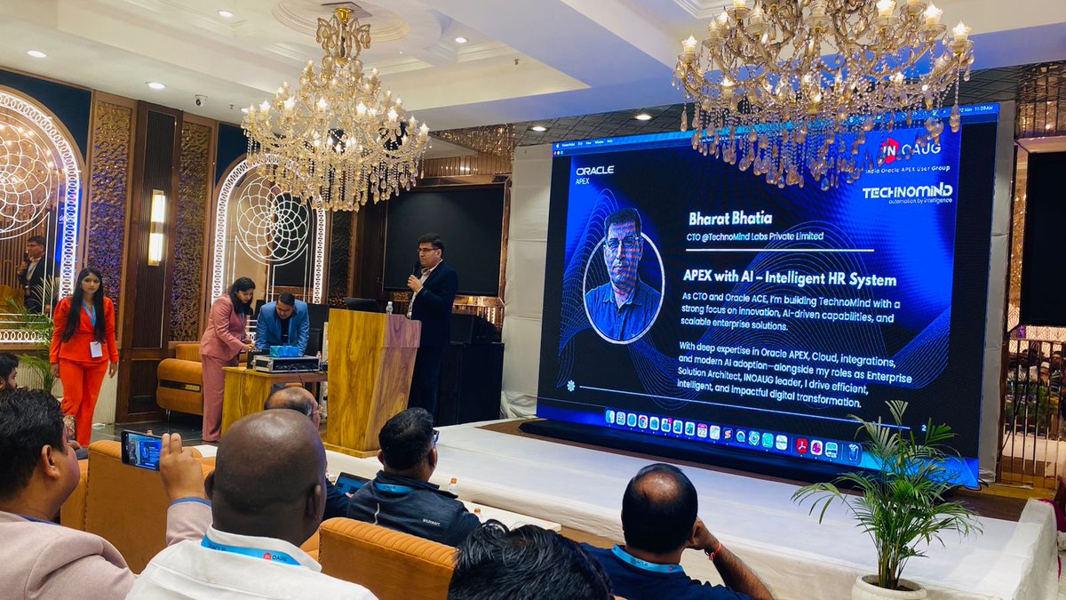 inoaug's tweet image. 🚀 Spotlight: MindX – AI-Driven Leave Approvals
Bharat Bhatia showcases how AI + APEX power smart workflows, intelligent auto-approvals, and faster decisions—without added complexity. Smarter. Faster. Hassle-free. 🤖✨

#APEXAIDays #Oracle #LowCode #GenAI